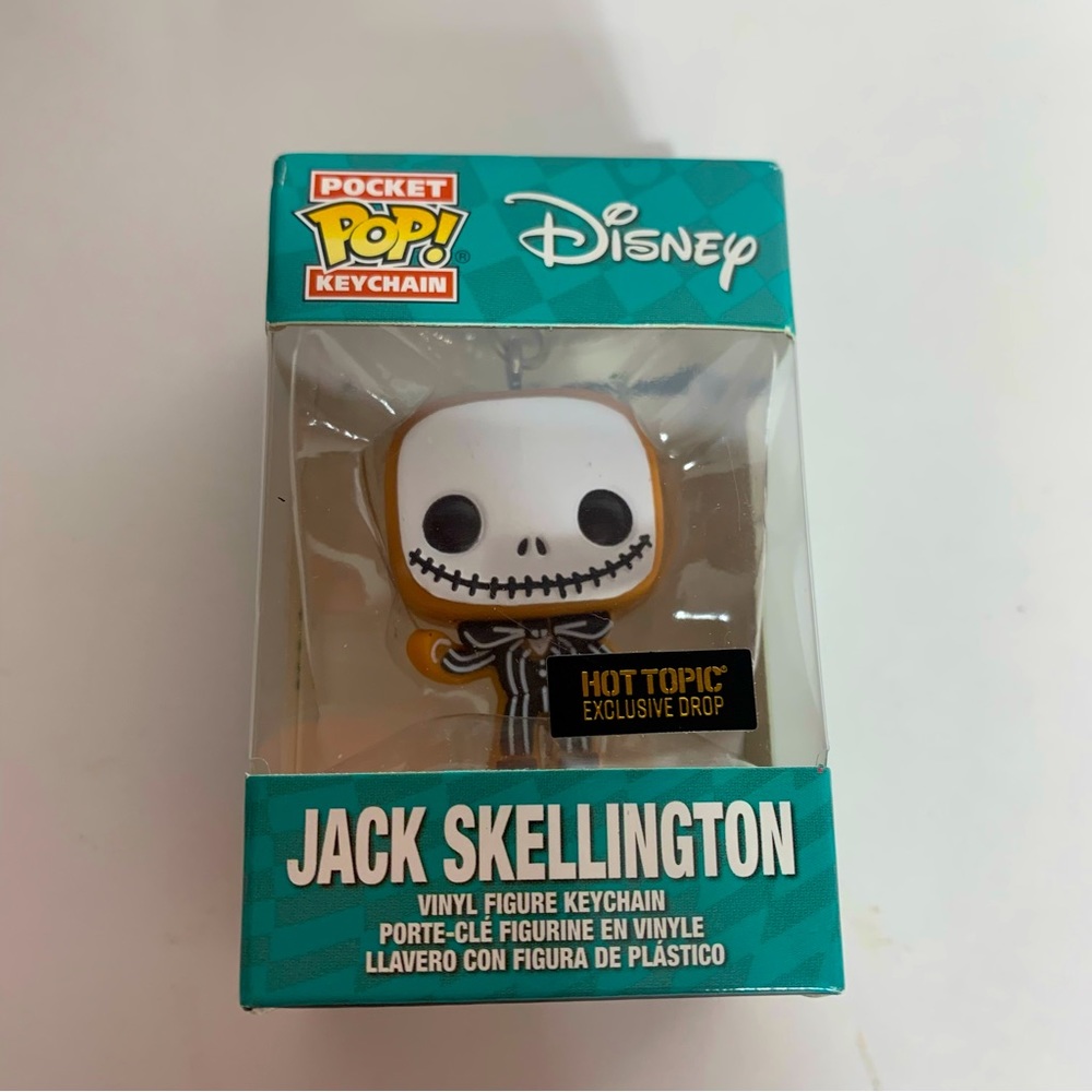 NWT. Disney exclusive Pocket Pop! Jack Skellington Keychain in gingerbread